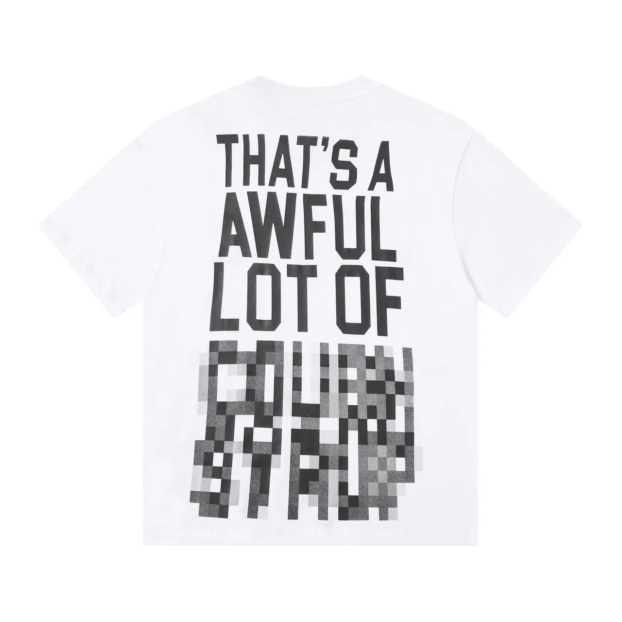 Graphic Pixelated Text T-Shirt 4