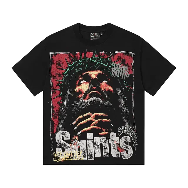 Graphic Print Crew Neck Oversized T-Shirt 6
