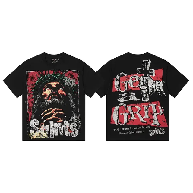 Graphic Print Crew Neck Oversized T-Shirt 8