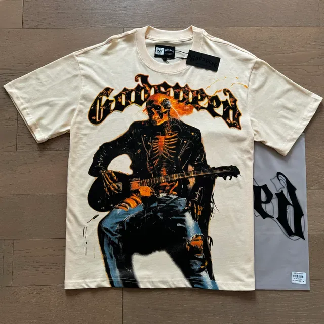 Graphic-Print Oversized Double-Sided Skeleton Motif T-Shirt 5
