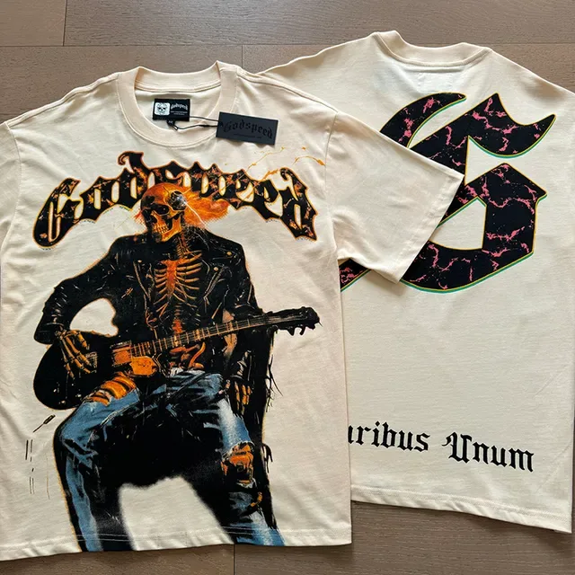Graphic-Print Oversized Double-Sided Skeleton Motif T-Shirt 7