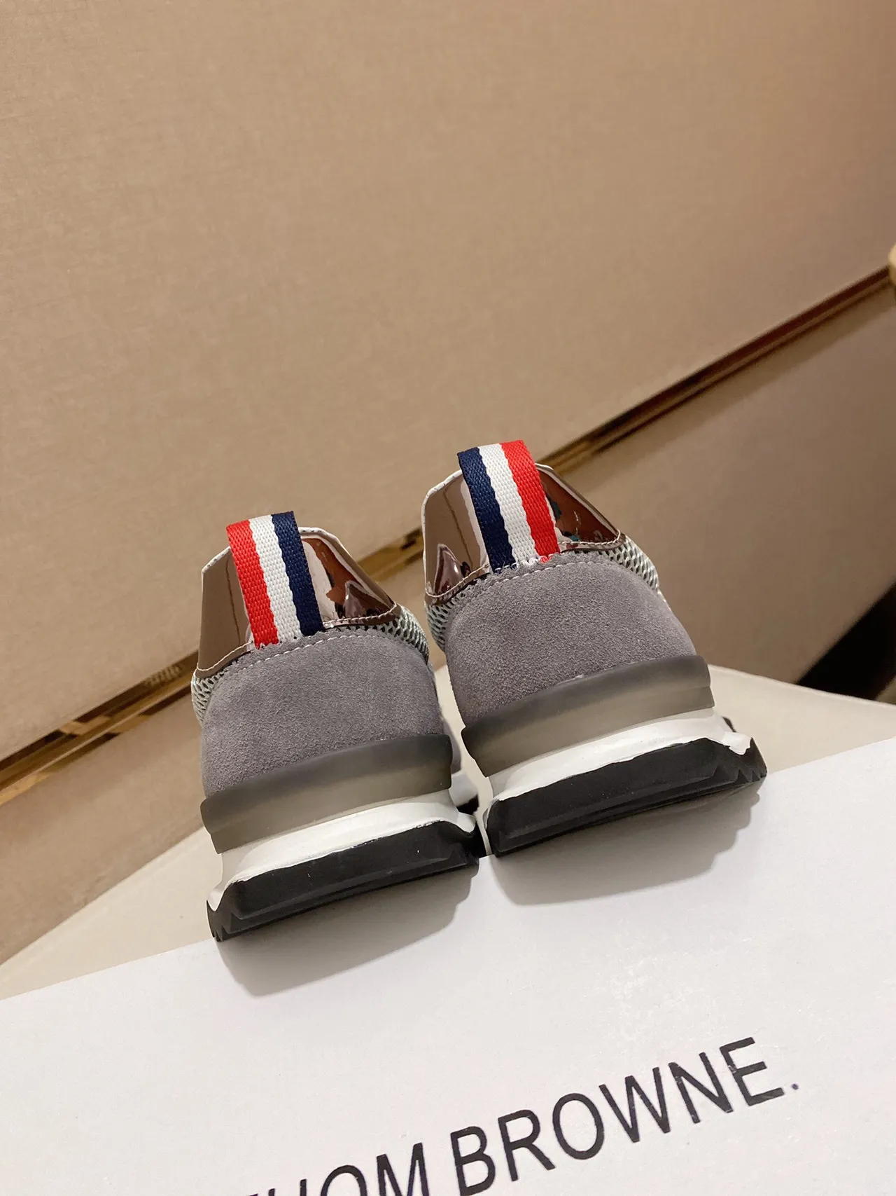 Gray and White Mesh-Suede Hybrid Low-Top Sneaker 9