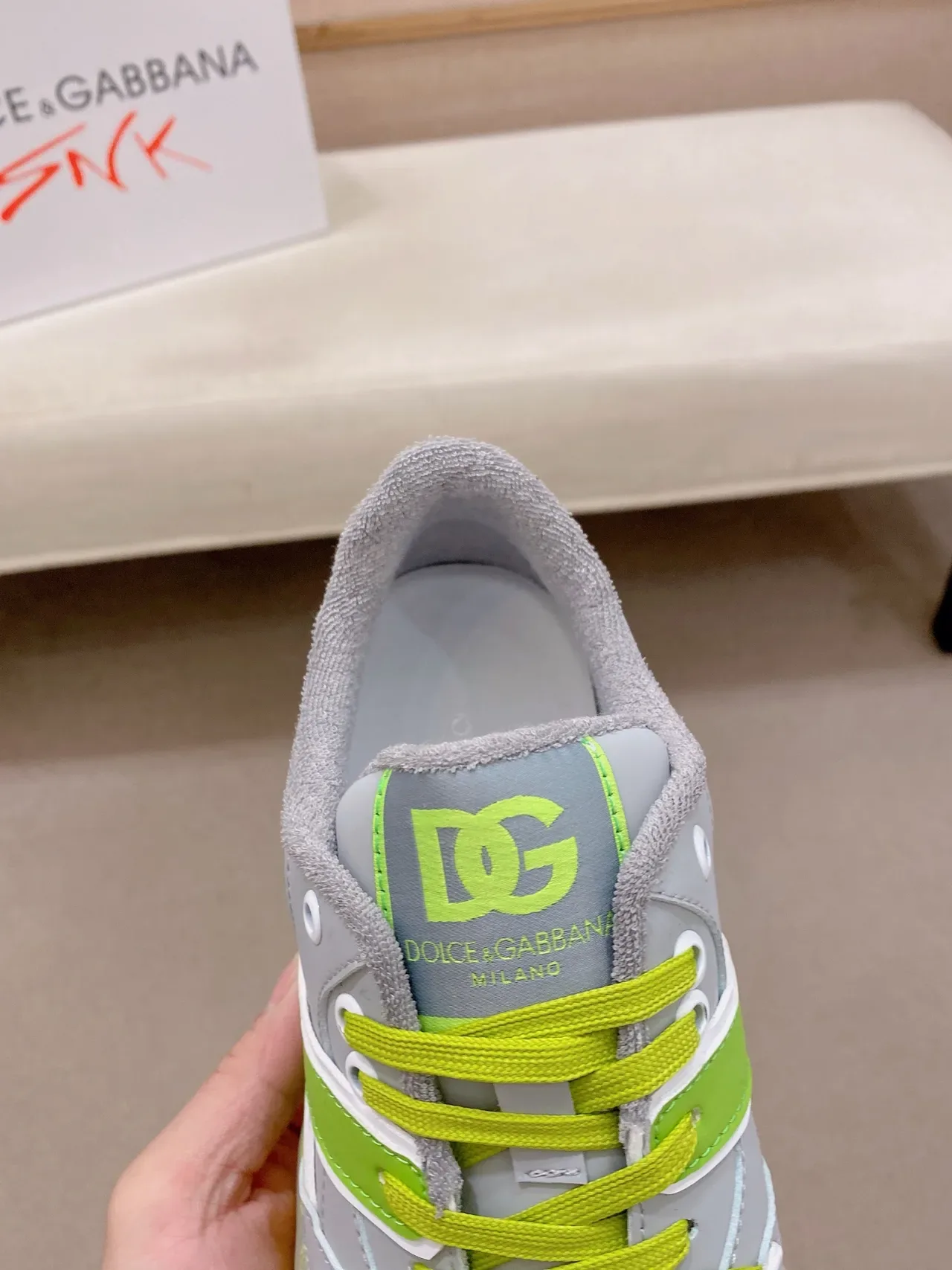 Gray Green Low-Top Layered Upper Sneakers 4