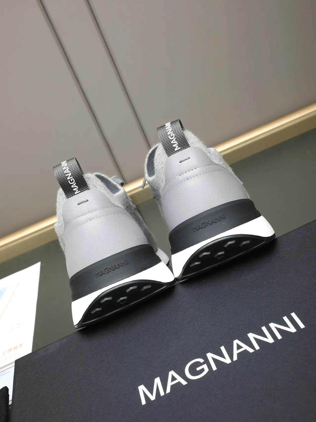 Gray Knit Upper Two-Tone Sole Lifestyle Sneaker 3