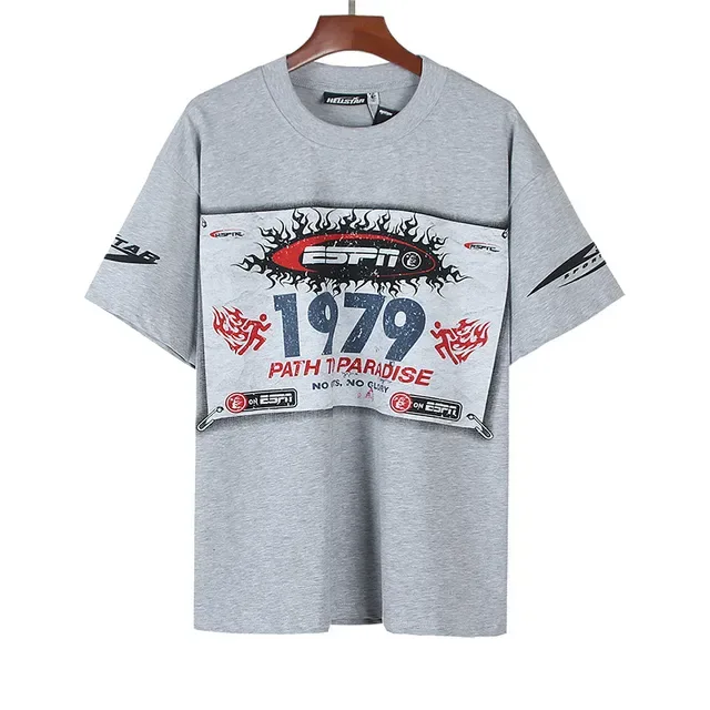 Gray Oversized Graphic Print T-Shirt 2
