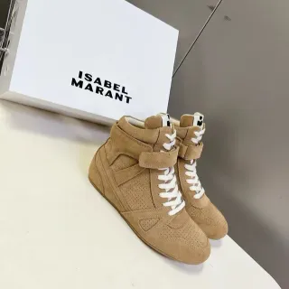 Isabel Marant Tênis Lifestyle Bege Branco de Camurça de Cano Alto