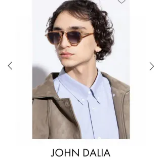 John Dalia 'Scotty' Brown Beige Aviator-Inspired Rectangular Frame Double Bridge Sunglasses