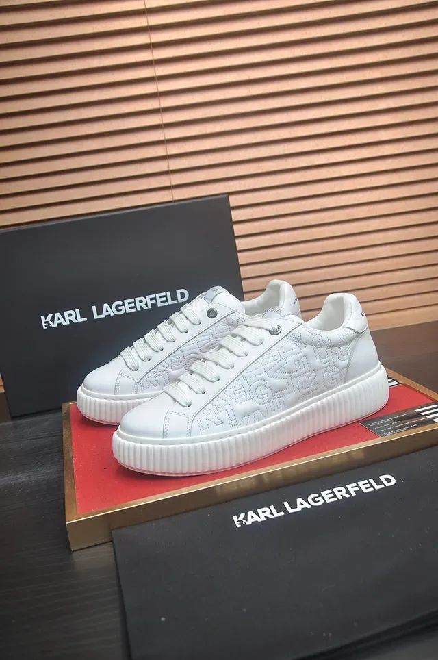 Karl Lagerfeld Quilted Monogram White Lifestyle Sneakers 4