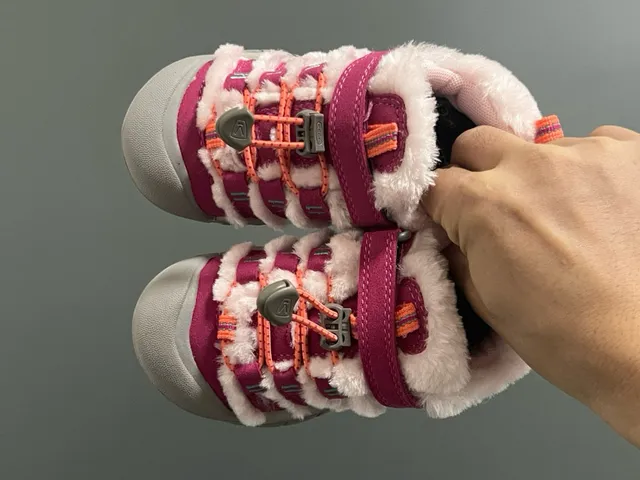 Keen Pink White Fleece-Lined Adjustable Strap Casual Sandals 15