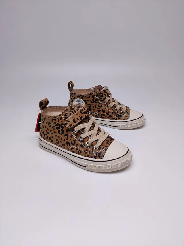 Leopard-Print High-Top Lace-and-Strap Lifestyle Sneakers 4