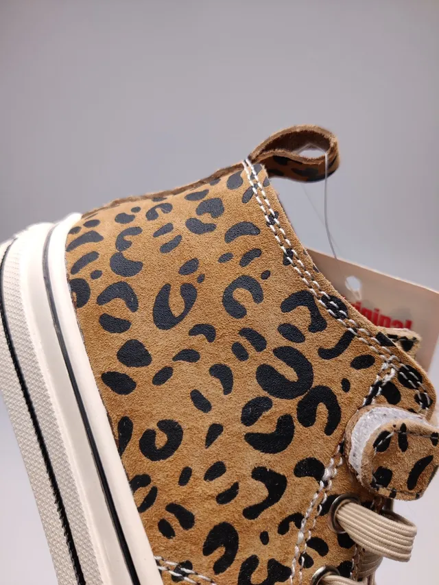 Leopard-Print High-Top Lace-and-Strap Lifestyle Sneakers 9