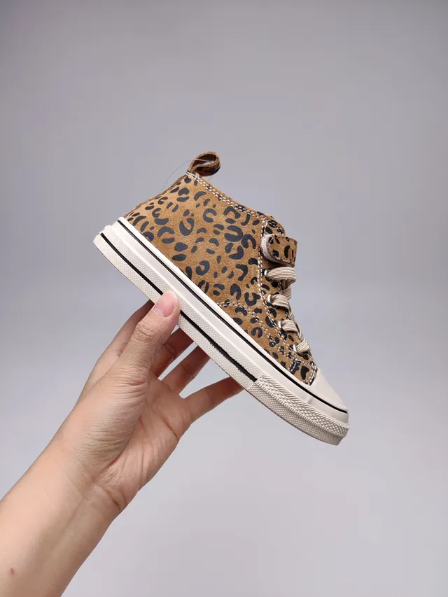 Leopard-Print High-Top Lace-and-Strap Lifestyle Sneakers 11