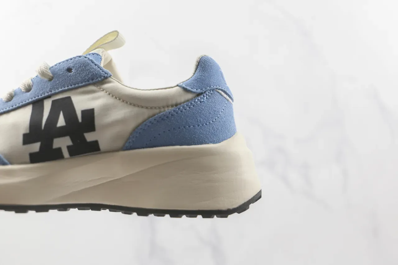 Light Blue and Cream LA Logo Retro Runner Sneaker 7