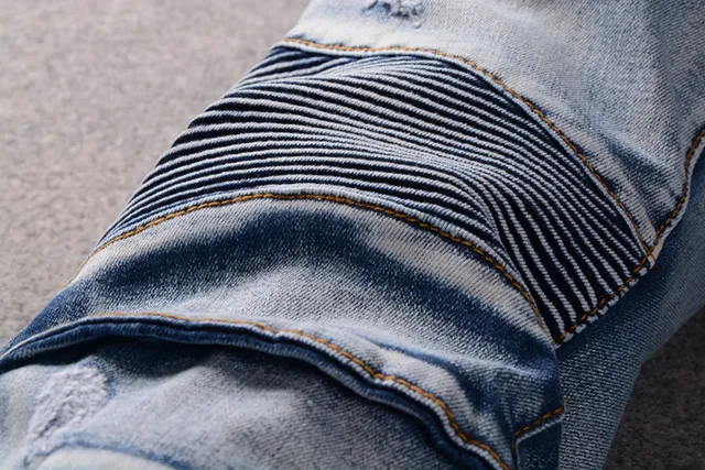 Light-Wash Distressed Zip-Pocket Moto Slim-Fit Jeans 9