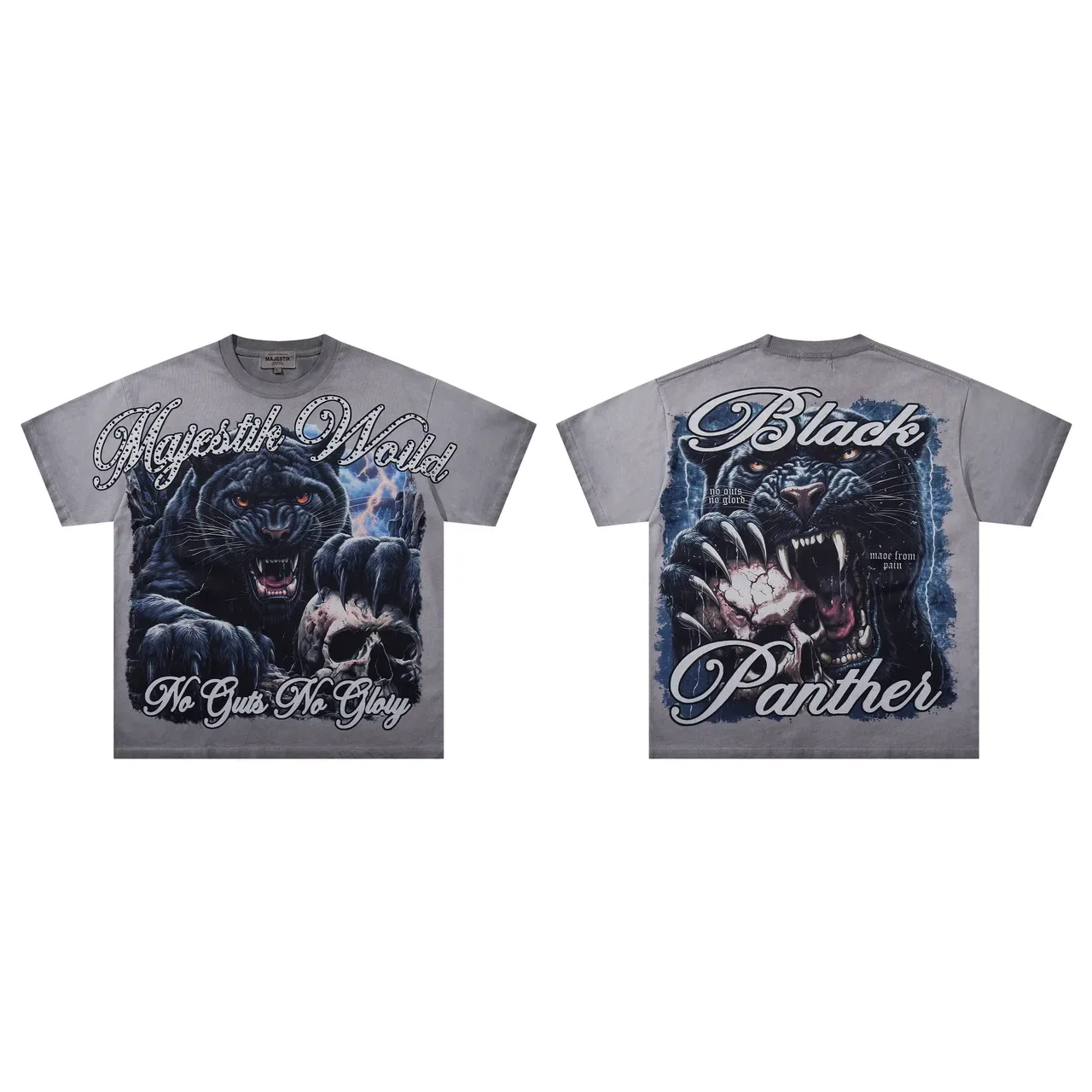 MAJESTIK Black Panther Graphic Oversized T-Shirt 2