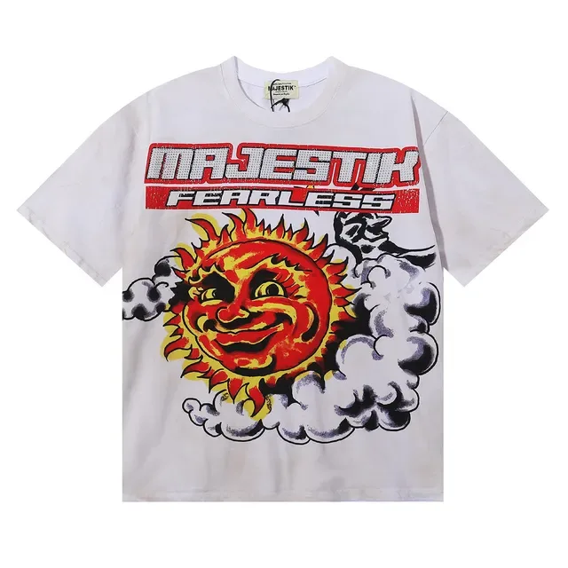 Majestik Fearless Graphic Print White T-Shirt 3