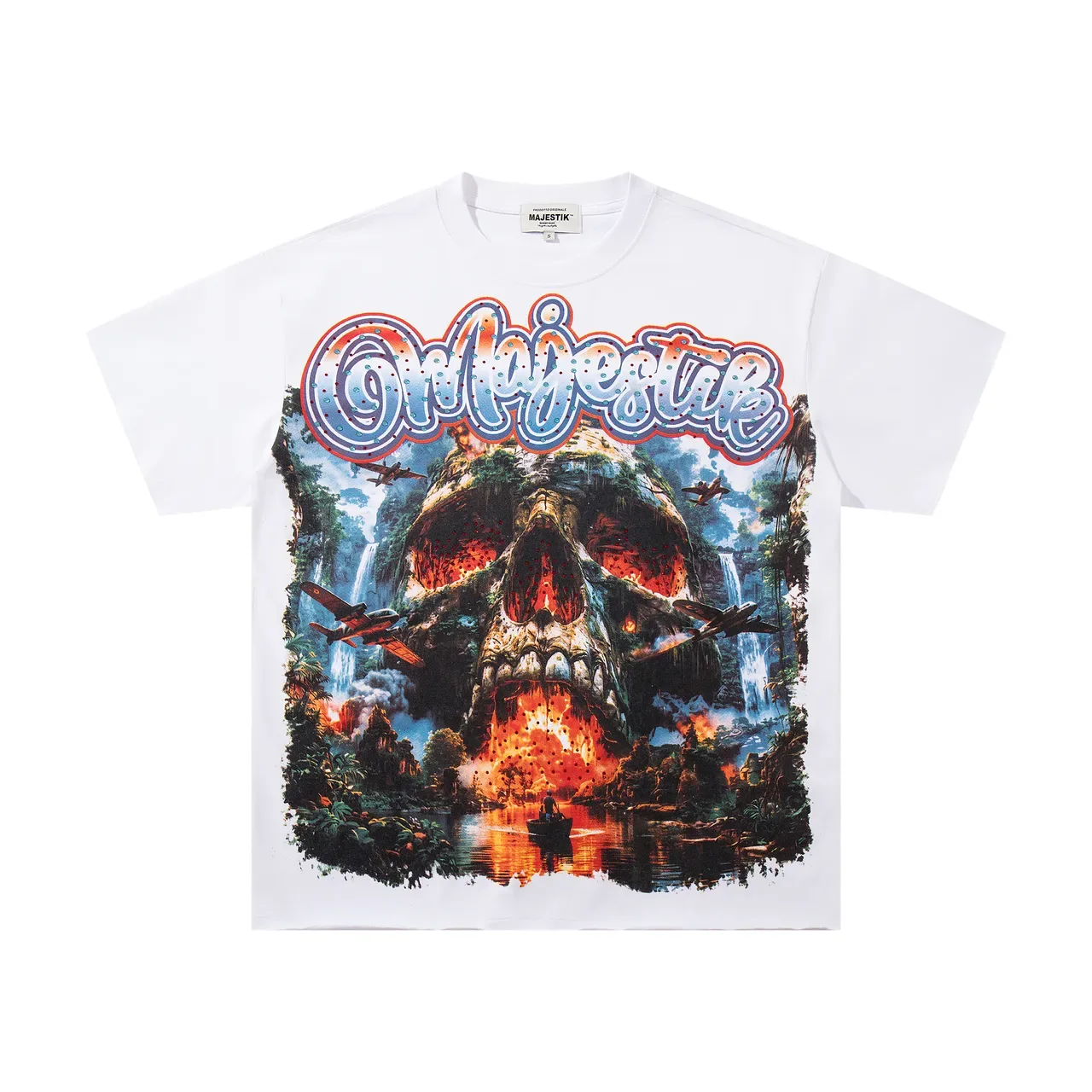 Majestik Skull Jungle Graphic Print T-Shirt 3