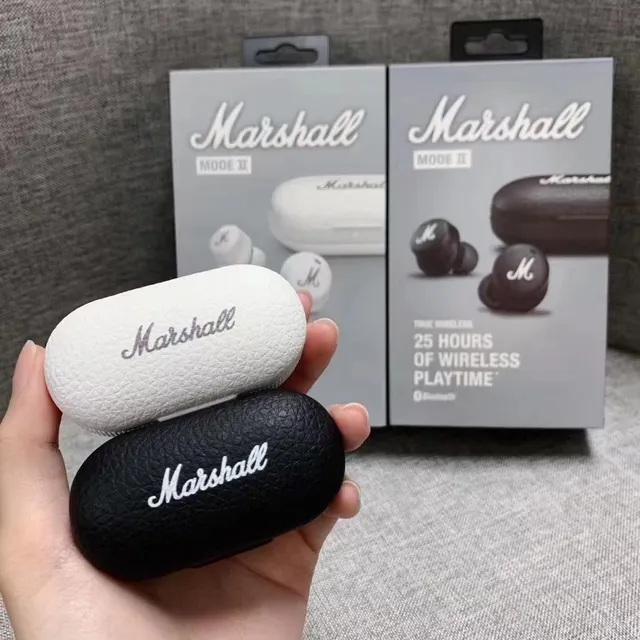 Marshall Mode II White Black Glossy Finish M-Logo Face TWS Earbuds 5