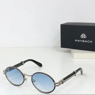 MAYBACH Round Metal Frame Blue Gradient Sunglasses