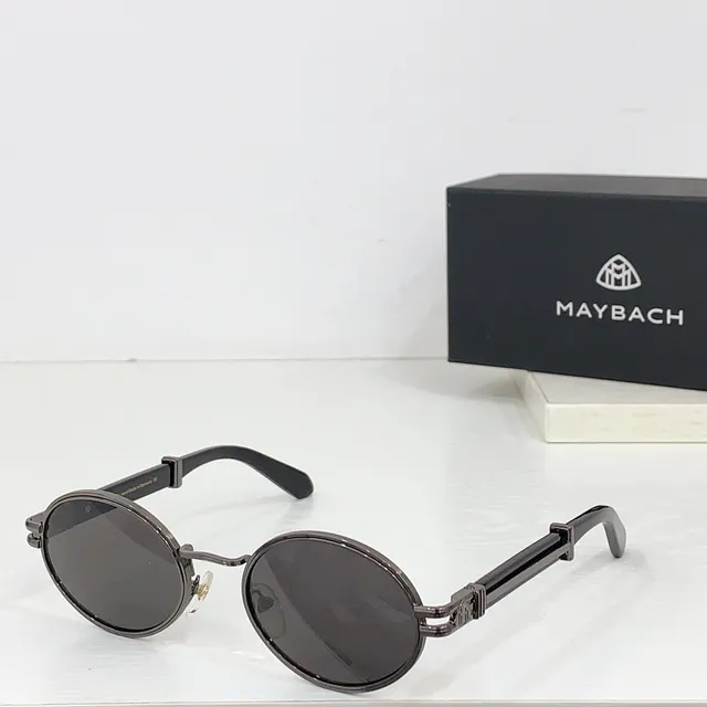 MAYBACH Round Metal Frame Blue Gradient Sunglasses 3