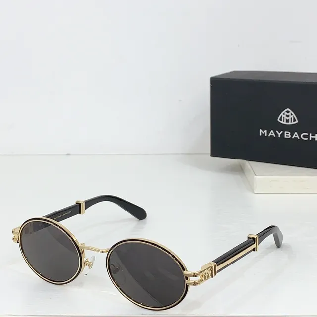 MAYBACH Round Metal Frame Blue Gradient Sunglasses 4