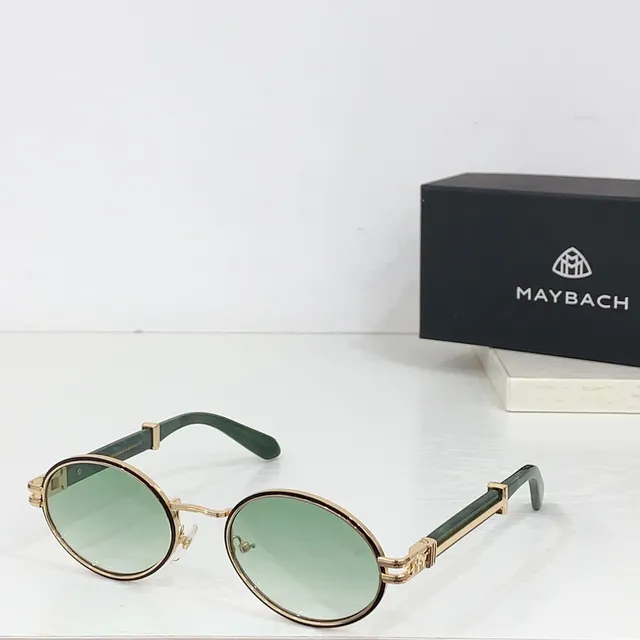 MAYBACH Round Metal Frame Blue Gradient Sunglasses 5