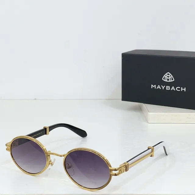 MAYBACH Round Metal Frame Blue Gradient Sunglasses 6