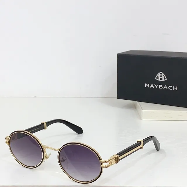 MAYBACH Round Metal Frame Blue Gradient Sunglasses 7