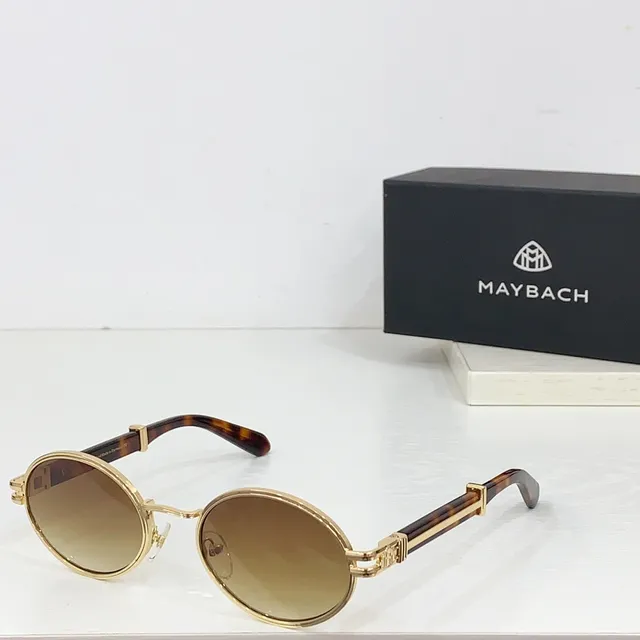 MAYBACH Round Metal Frame Blue Gradient Sunglasses 8