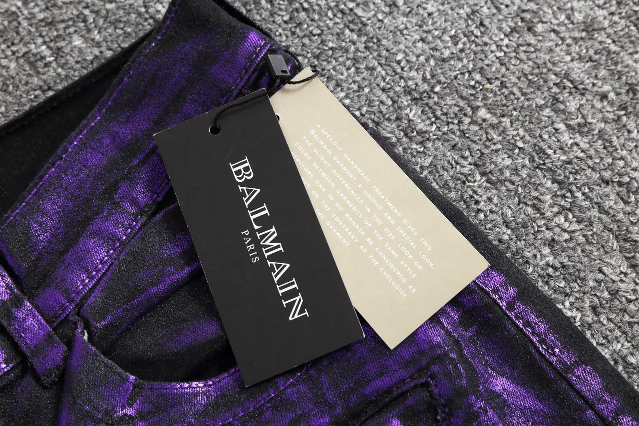 Metallic Purple Ribbed Moto Shorts 2