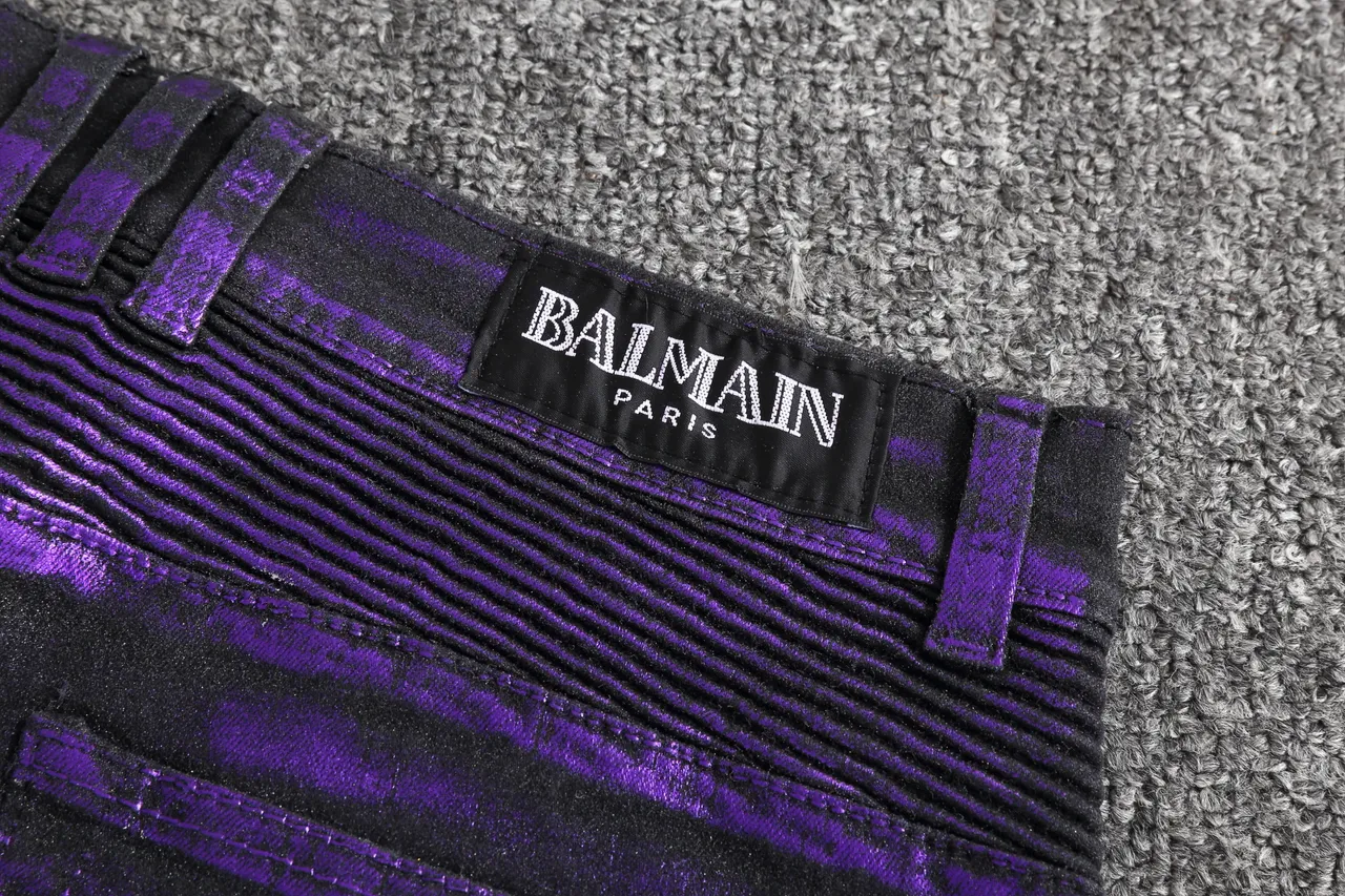 Metallic Purple Ribbed Moto Shorts 4