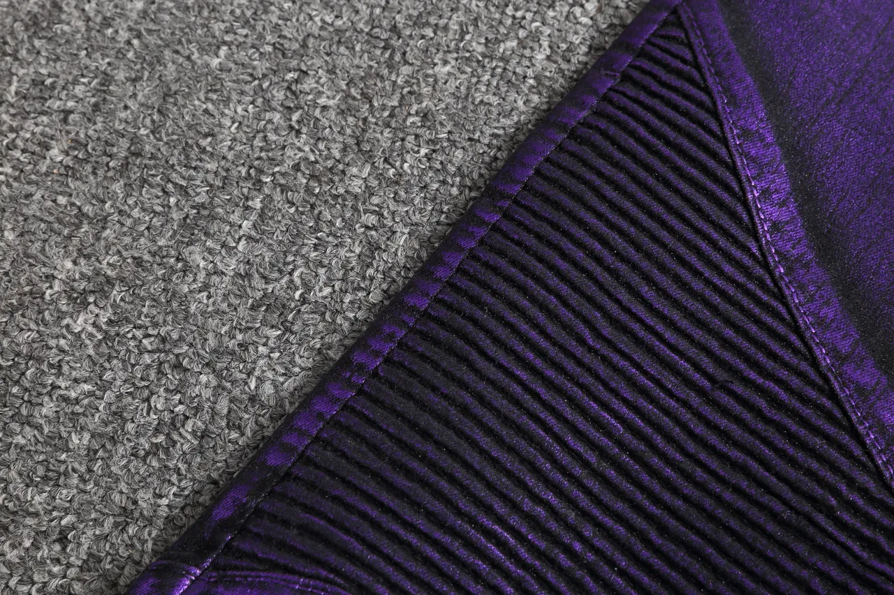 Metallic Purple Ribbed Moto Shorts 10