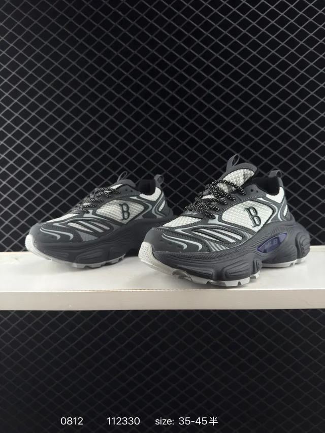 MLB Academy Black White Sculpted Foam Midsole Chunky Sneakers 2