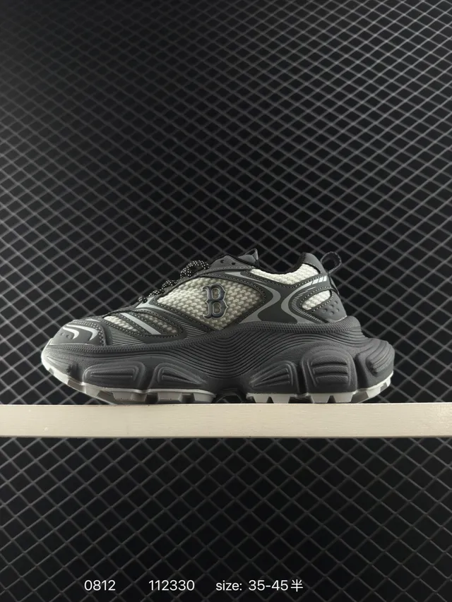 MLB Academy Black White Sculpted Foam Midsole Chunky Sneakers 4