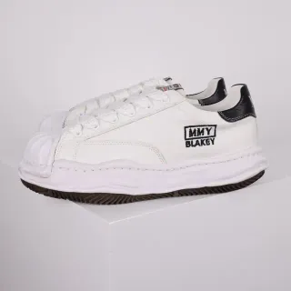 MMY Blakey Branco Preto Superior de Lona Biqueira de Borracha Ribeteada Tênis Lifestyle