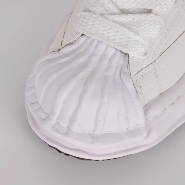 MMY Blakey White Black Canvas Upper Ribbed Rubber Toe Cap Lifestyle Sneakers 5