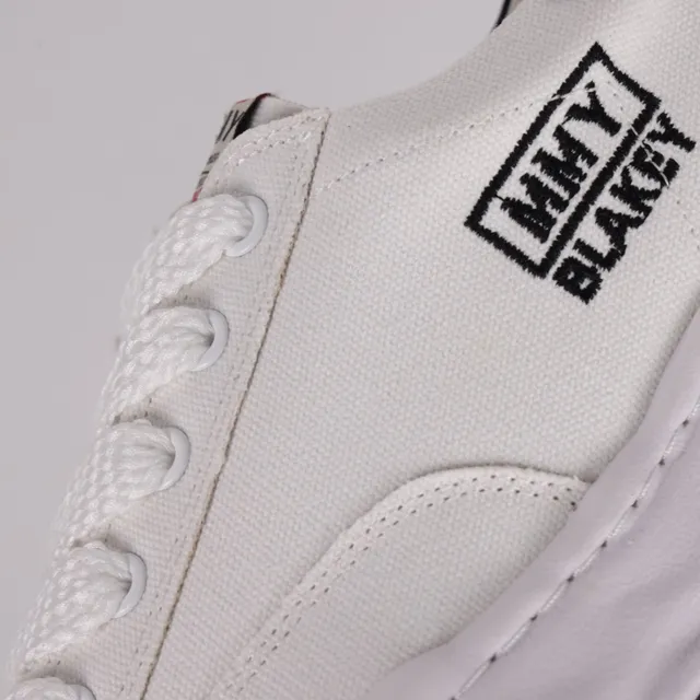MMY Blakey White Black Canvas Upper Ribbed Rubber Toe Cap Lifestyle Sneakers 6