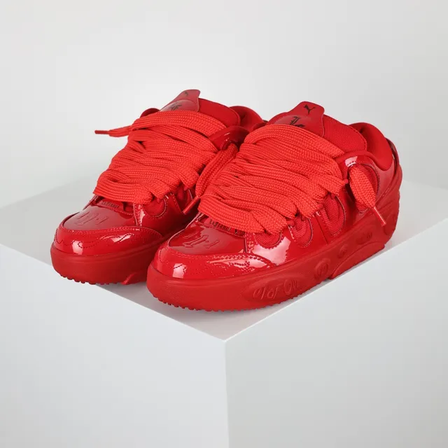 Monochromatic Glossy Red Lifestyle Sneakers 2