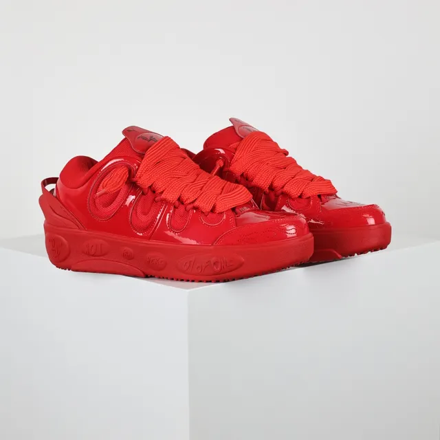 Monochromatic Glossy Red Lifestyle Sneakers 3