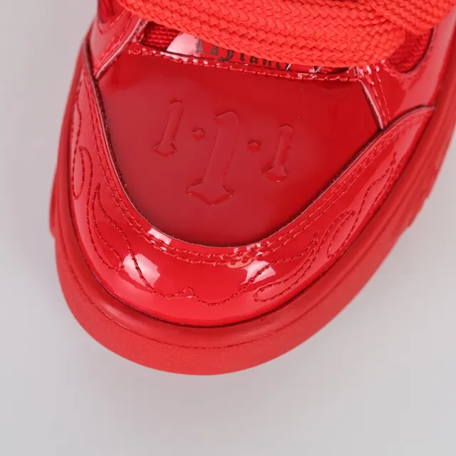 Monochromatic Glossy Red Lifestyle Sneakers 5