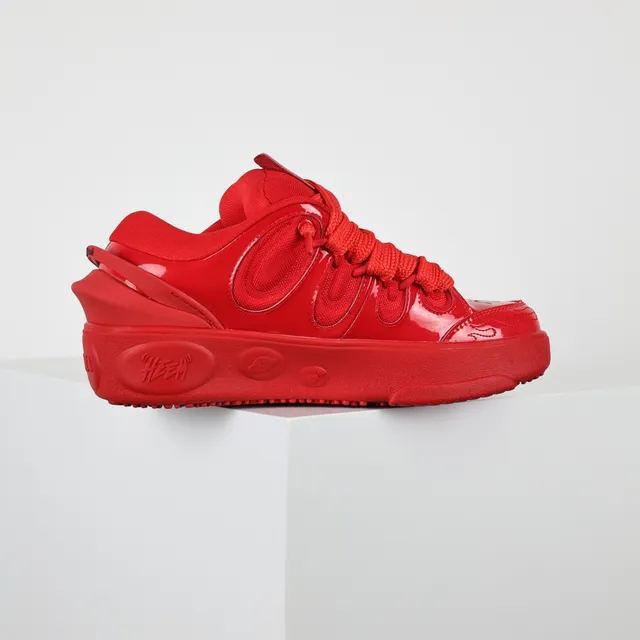 Monochromatic Glossy Red Lifestyle Sneakers 7