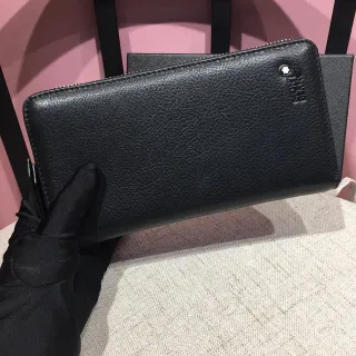Montblanc Meisterstück Black Pebbled Leather Long Wallet
