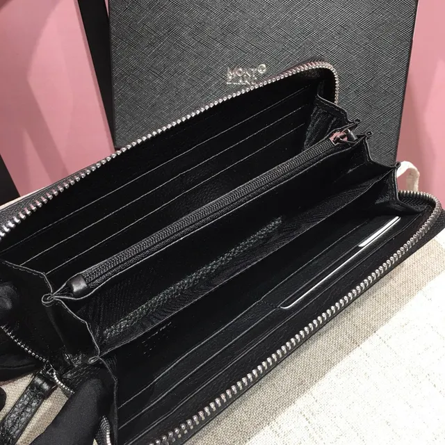 Montblanc Meisterstück Black Pebbled Leather Long Wallet 3