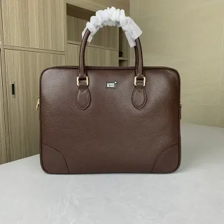 Montblanc Meisterstück Tote Brown Gold Pebbled Leather Hardware Tote Bag