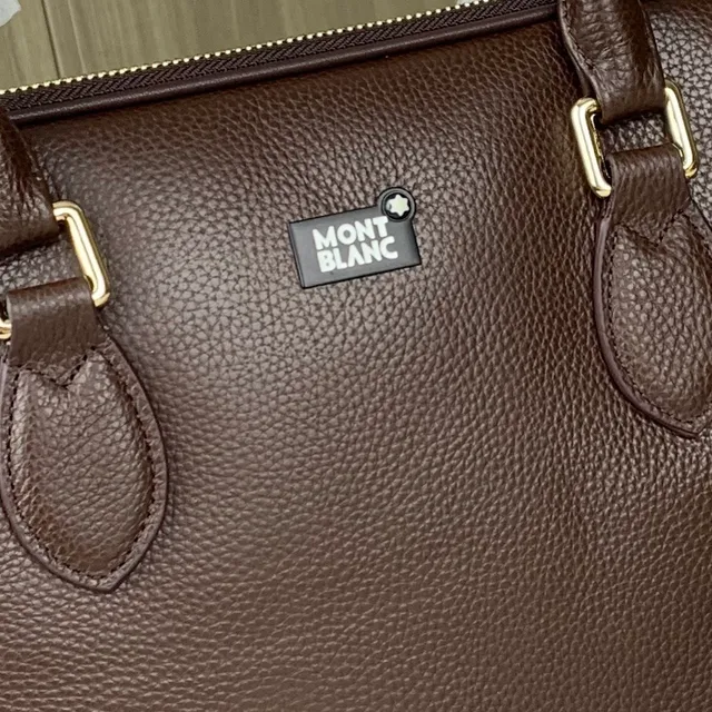 Montblanc Meisterstück Tote Marron Doré Cuir grainé Ferrures Tote Bag 3