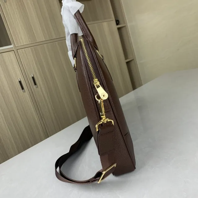 Montblanc Meisterstück Tote Marron Doré Cuir grainé Ferrures Tote Bag 4
