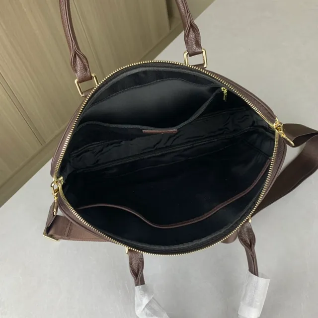Montblanc Meisterstück Tote Marron Doré Cuir grainé Ferrures Tote Bag 6