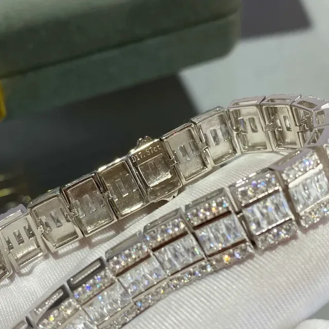Multi-Row Channel-Set Baguette and Round Stone Tennis Bracelet 4