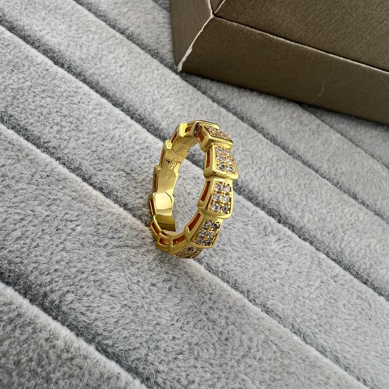Multi-Tone Geometric Pavé Stacked Band Rings 3