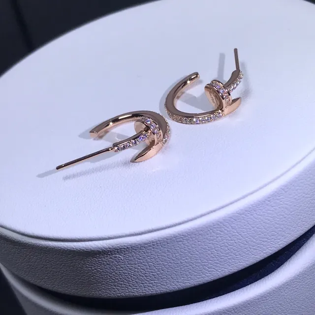 Multi-Tone Pavé Crystal C-Hoop Stud Earrings 2